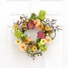 24-Inch Round Decorative Artificial Mixed Peony Wreath - 3D Floral Arrangement, Maintenance-Free Unique Casual Home Supply, Front Door Entryway Decor, Artificial Flower Accent