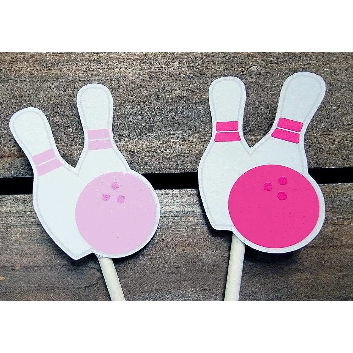 Bowling Cupcake Toppers, Bowling Strike Cupcake Toppers