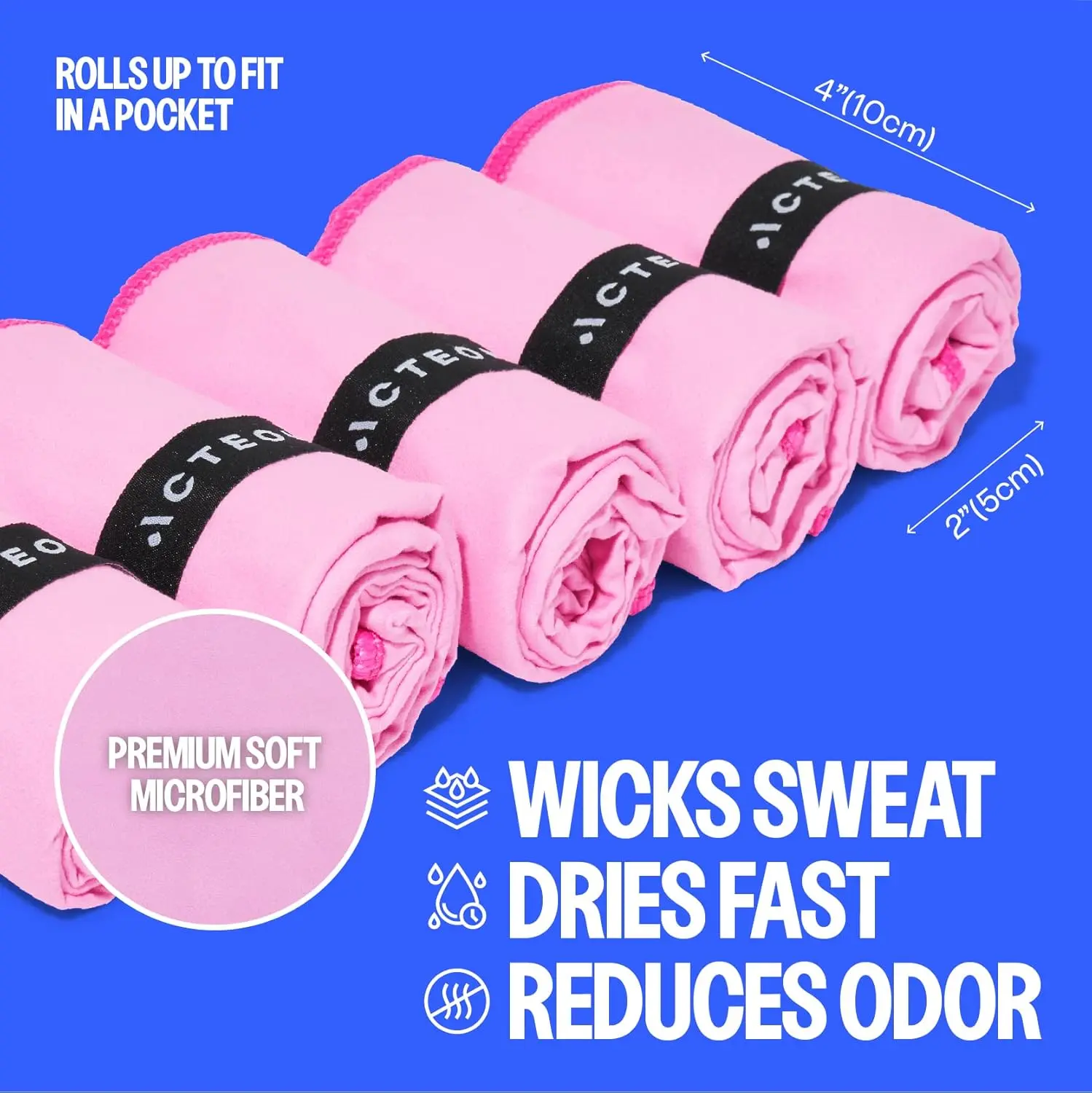 Acteon Microfiber Quick Dry Gym Towel | Fast Drying Microfiber Sport Gym Towel Ultralight Small Travel Sports Towel Quick-Drying Odor-Free Quick-Dry