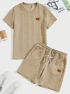 Summer Men's Short Sleeve T-Shirt and Shorts Set, Soft and Comfortable, Ideal for Daily Casual Wear and Beach Parties