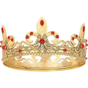 Men Prince Tiara Royal Medieval Headband for Cosplay Birthday Prom Halloween Costume Accessories