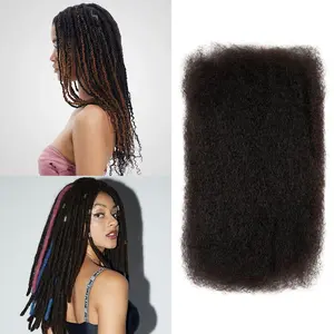 Afro Kinkys Bulk Human Hair for Dreadlock Extensions Loc Repair Braiding Twist Tight Afro Kinky Human Hair for Loc 1 Pack 50 Gram Natural Black 10 Inches 1.8 Oz