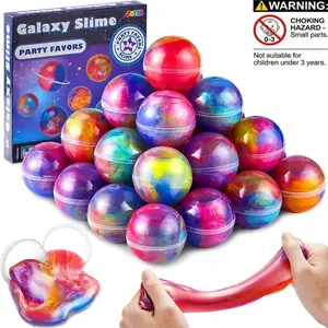 Easter Slime Party Favors, 24 Pack Galaxy Slime Balls, Stretchy & Non-Sticky, Stress Relief Toy, Fun Playtime, Safe for Kids, Classroom Rewards