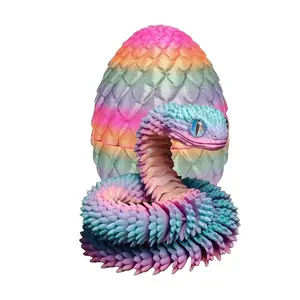 3D Printed Snake & Surprise Egg Set, 1 Count Colorful Home and Office Decorative Desktop Ornament, Suitable for Various Room Decorations