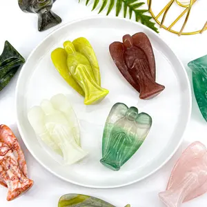 【Higher Crystal】Guardian Angel Crystal Figurine – Healing Crystal Stone Angel Sculpture