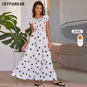 [US shipping]Clearance Joyfunear Ladies' casual Puff Sleeves summer women Open Back Criss Cross holiday Dress