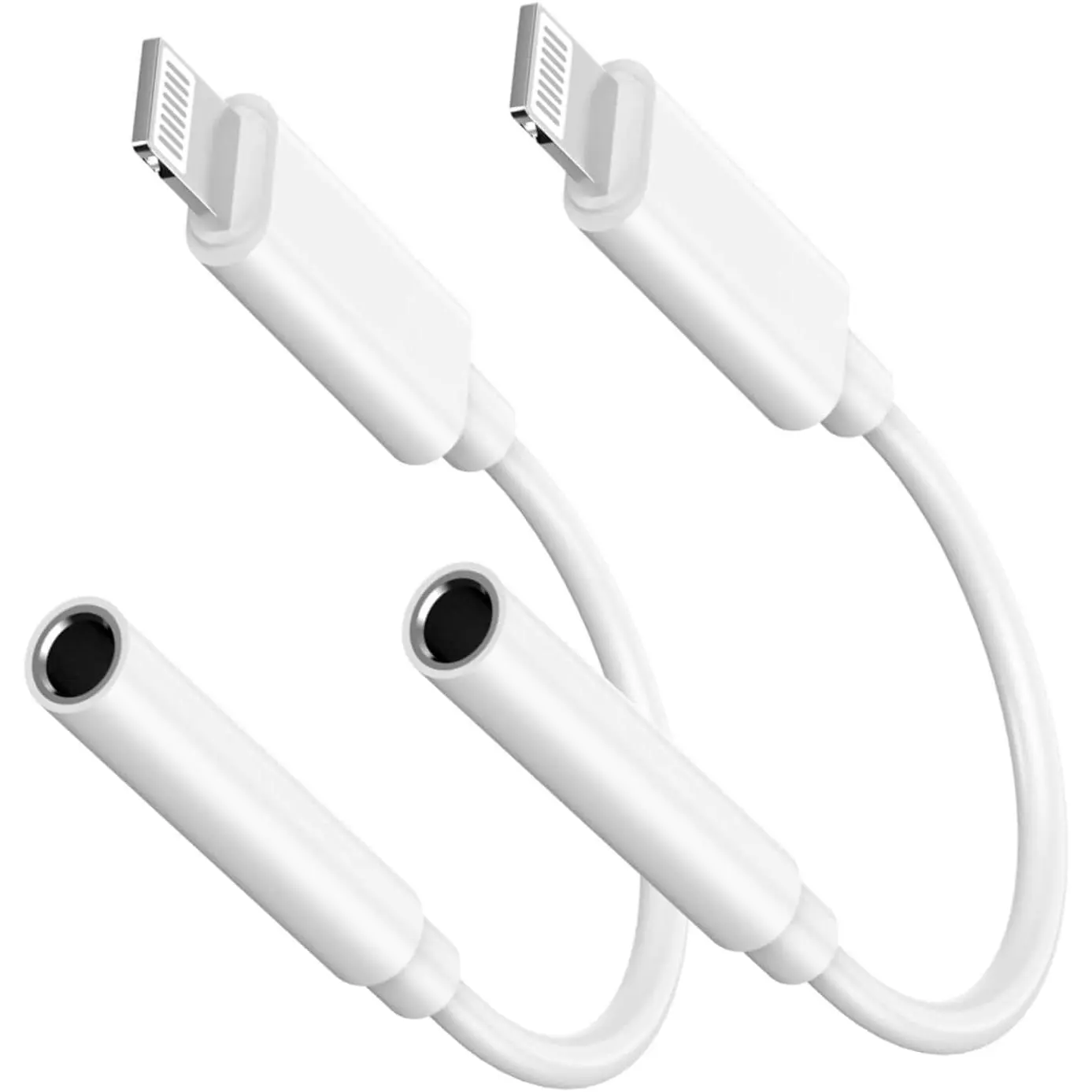 2 Pack for iPhone 3.5mm Headphones Adapter,[Apple MFi Certified] Lightning to 3.5 mm Headphon Jack Converter Audio Aux Adapter Dongle Compatible with iPhone 14 Pro 13 12 11 XR XS Max X 8 7