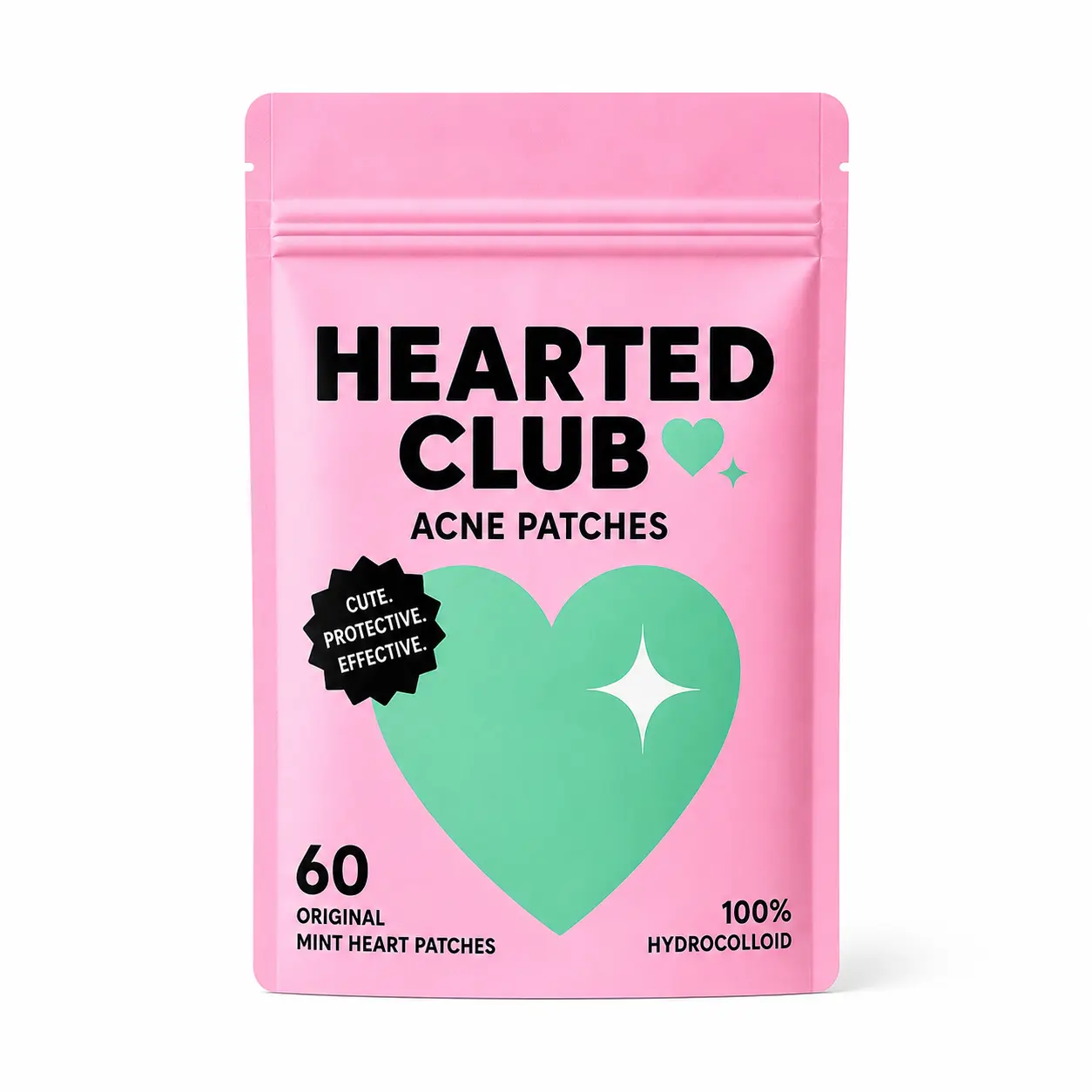 HEARTED CLUB Mint Heart Hydrocolloid Patches (60 Count)