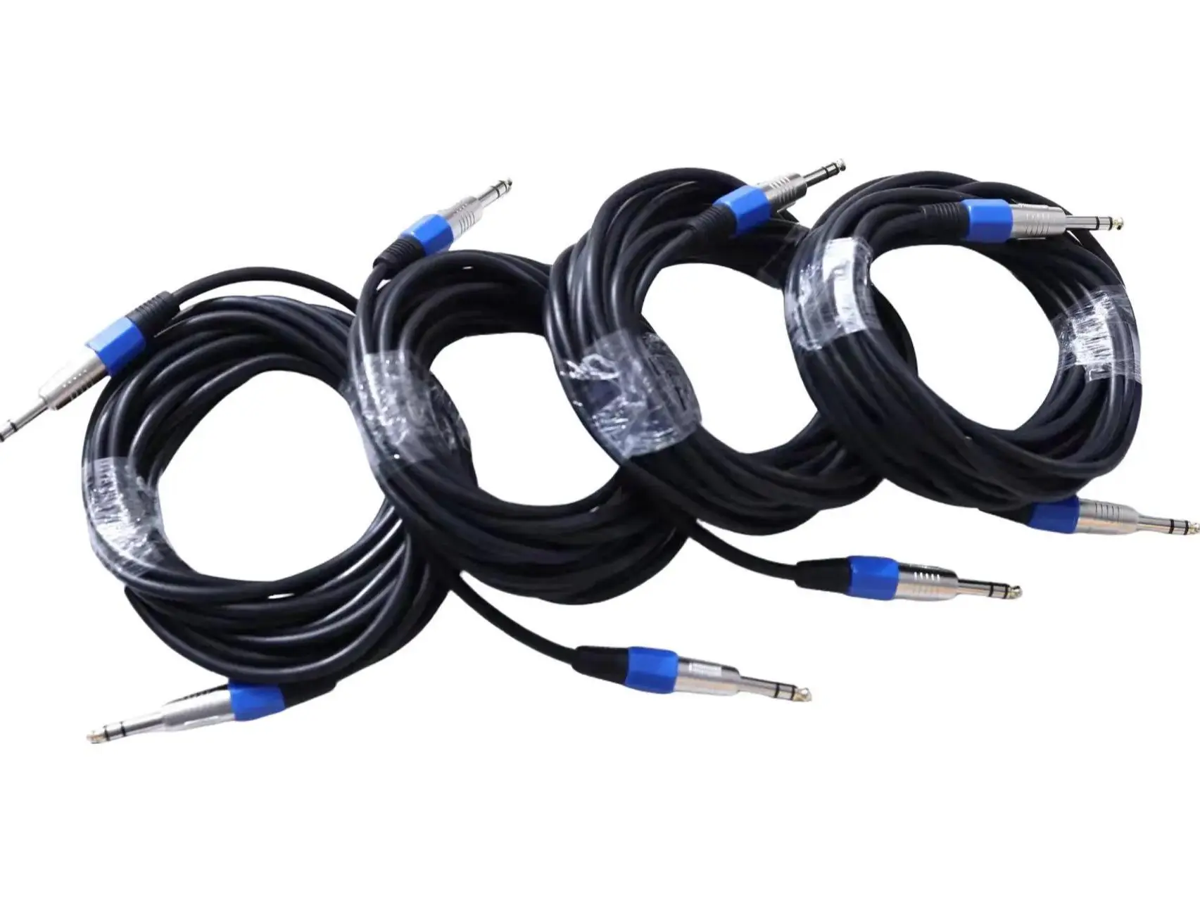 4PCS 1/4 inch TRS Cable, 1/4 inch TRS Male to 1/4 inch TRS Male 25ft - Audio Accessories