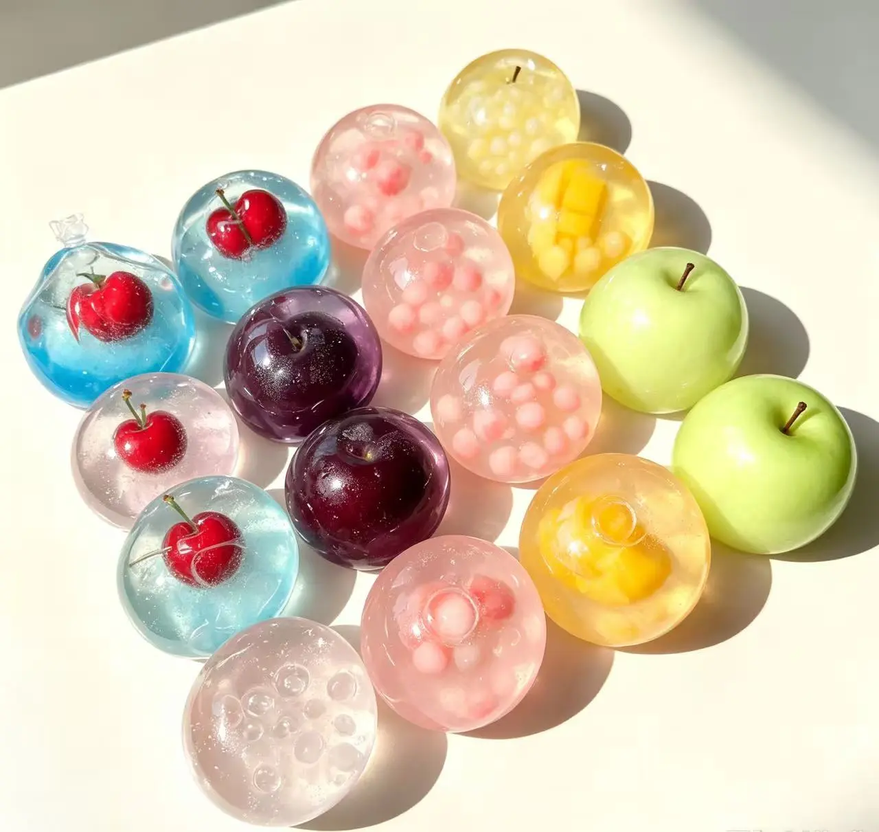 Handcrafted Cherry Sea Salt Iced Tea  Ball - 6cm Stress Reliever Fidget Toy, Vaseline Slushy Texture, Flexible Sensory Toy,  Textures squishies relief ball