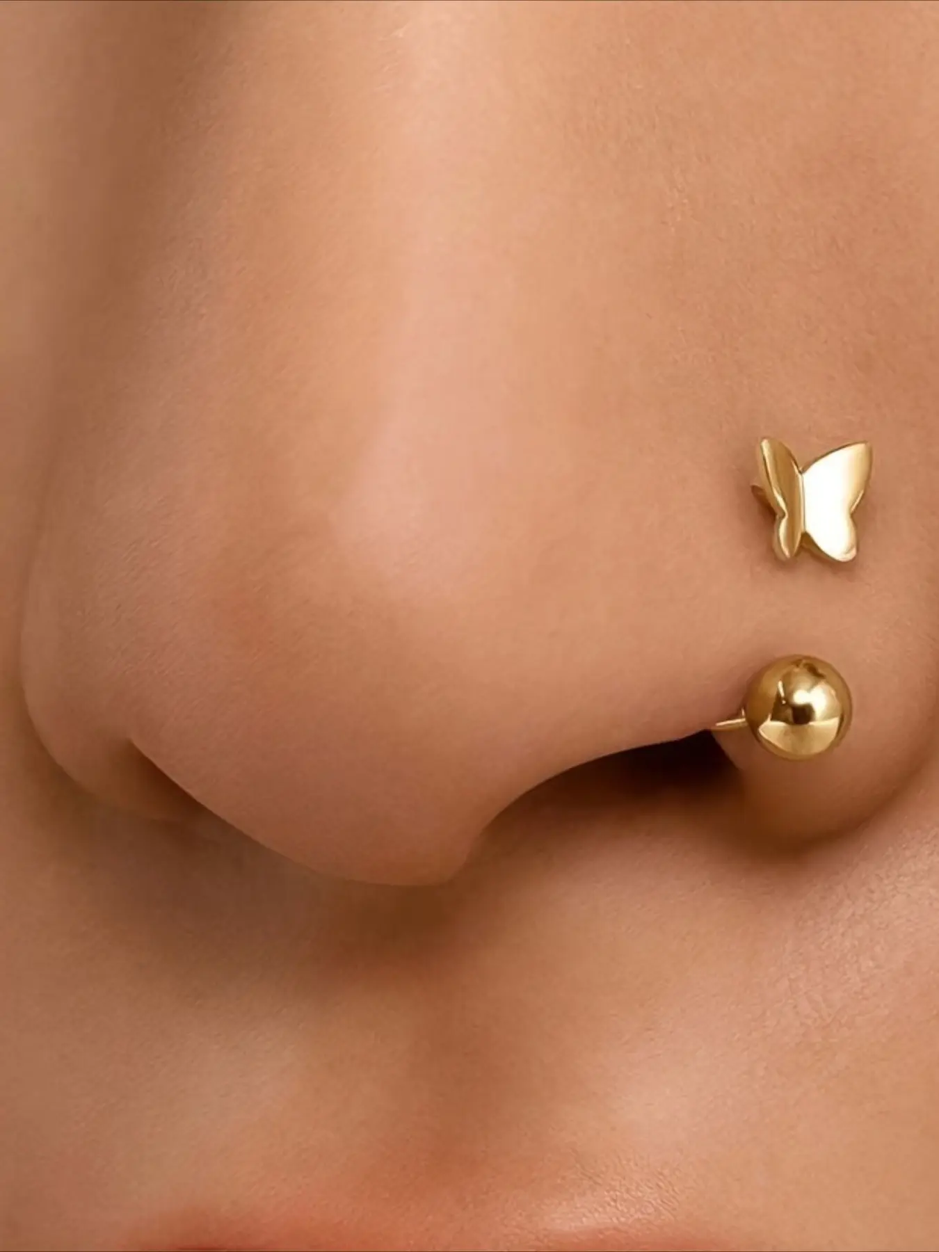 1pc Hypoallergenic Stainless Steel Butterfly U-Shaped Nose Ring - Elegant & Cute Design for Women, Perfect for Daily Wear & Gifting, All-Season Comfort, No Power Needed, Cute Nose Ring, Gift Item, Minimalist Jewelry, Durable Jewelry, Body Jewelry