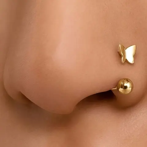 1pc Hypoallergenic Stainless Steel Butterfly U-Shaped Nose Ring - Elegant & Cute Design for Women, Perfect for Daily Wear & Gifting, All-Season Comfort, No Power Needed, Cute Nose Ring, Gift Item, Minimalist Jewelry, Durable Jewelry, Body Jewelry