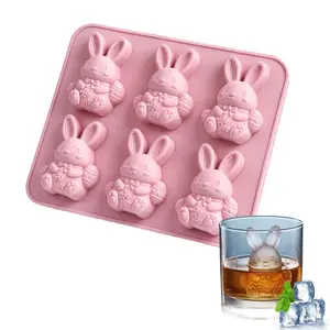 Mini Rabbit Ice Cube & Dessert Mold, Cute Silicone Tray for Drinks, Flexible Food Grade Mold for Chocolate Candy Jelly, Novelty Gift for Parties