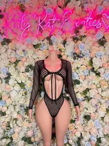 Bottle girl  Bodysuit- Fishnet One Piece Black Rave Outfit,  Festival Outfit, Bartender Dancewear