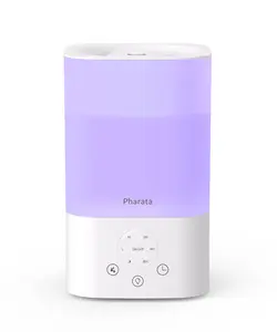 Pharata Humidifiers for Bedroom Baby, 3.5L Top Fill Air Humidifiers for Home, Ultrasonic Cool Mist Humidifiers for Large Room Indoor Plants Nursery, Night Light, White