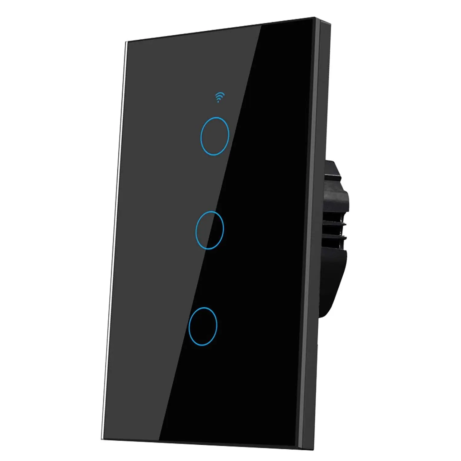 2.4GHz WiFi Smart Wall Touch Light Switch (Glass Panel, Alexa Multi-Control Compatible, Compatible with Multiple Platforms) (3 Gang)