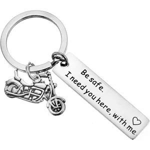 Drive Safe Keychain Gifts for Motorcycle Biker Key Chain Christmas Presents for Boyfriend Husband Dad Son Girlfriend