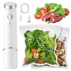 Mother’s Day Gift: Handheld Vacuum Sealer Machine — Powerful Mini Food Vacuum Preservation Sealer, includes 10 reusable sealing bags for up to five times longer freshness and reduced food waste, keeps your refrigerator tidy and prevents cross-contaminatio