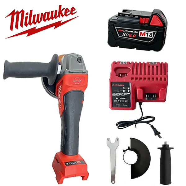 Milwaukee 2880-20 Brushless Angle  4-1/2" 5" Metal Cutting Tool With 8500 RPM, RAPIDSTOP Brake And Paddle Switch For Automotive Repair, Metal Fabrication, Garage Workshop And Construction Use grinder