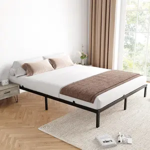 Garvee Low Profile Metal Platform Bed Frame – Fits Twin and Queen, Heavy Duty Steel Slats, Noise-Free, No Box Spring Needed, Easy Assembly, Mattress Foundation, Black