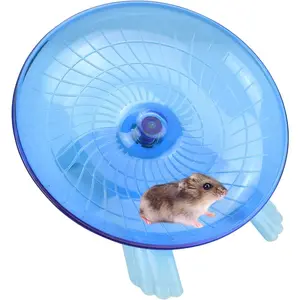 Silent Saucer Spinner Quiet Exercise Hamster Wheel Flying Runner for Dwarf Hamster Gerbil Rat Small Cage Hermit Crab