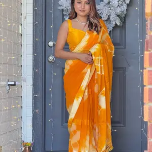 Traditional Lightweight Georgette Saree with Sriswoki Work for Women - Dress