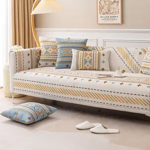 1pc Bohemian All-Season Sofa Cover, Pet-Friendly Non-Slip Soft Sofa Protector, Fits Single to 5 Seat Sofas & L-Shaped Sofas