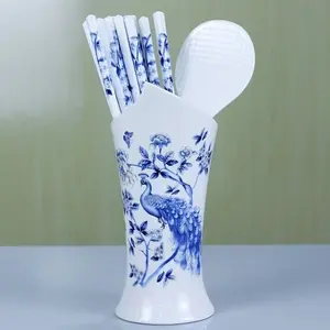 20pcs Luxury Ceramic Chopsticks, Easy Clean Anti-Mold Non-Slip High Temperature Resistant Peacock Blue, Hotel Choice Home Use New Style