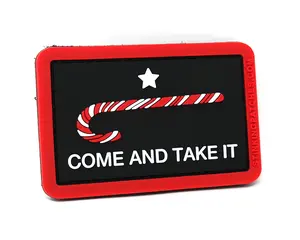 Stinking Patch Co. Come and Take It Candy Cane PVC Hook and Loop Patch - Christmas Tactical Patch
