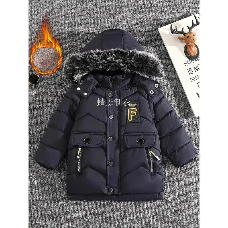 Boys' Regular Fit Casual Hooded Puffer Coat - Polyester Plain Woven Winter Outerwear, Warm Lined, Padded, Thick, Long Sleeves, Pockets, Hand Washable, Child-Sized, Sizes 6-7Y, 8-9Y, Hand Wash Compatible