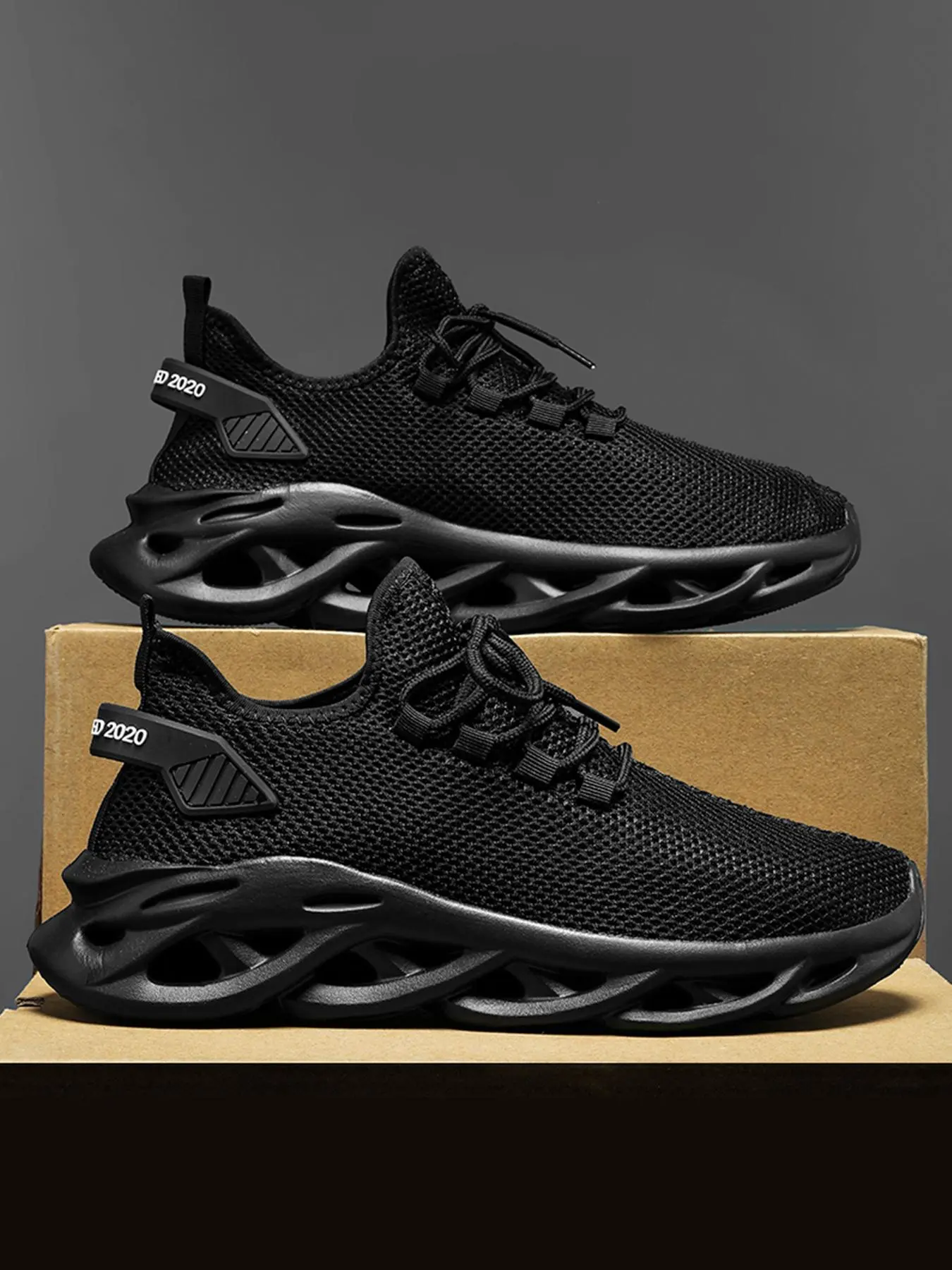 Men's Sporty Lace-Up Low-Top Sneakers, Casual Breathable Athletic Running Trainers, Trendy Running Shoes for Daily Wear, Versatile Everyday Footwear