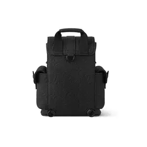 Louis Vuitton Nano Christopher Bag – Detachable Adjustable Strap, Embossed Monogram, Taurillon Leather, Crossbody Shoulder Handbag, Ultra-Mini, Men’s, Black