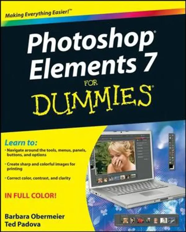 Used Photoshop Elements 7 Dummies Book - Digital Photos Image Editing Tutorial for Enhancing Skills (Paperback by Barbara Obermeier)