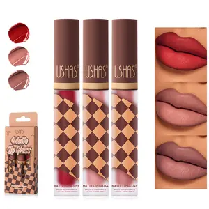 3-Pc Chocolate Matte Nude Liquid Lipstick Set , And Fade-Resistant With Richly Colored Shades, Velvety Smooth Matte Finish Lipgloss