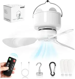 Portable Ceiling Fan for Cruise Magnetic Ceiling Fan Light & Remote Magnetic Fan for Cruise Ship Cabin Approved, Cruise Portable Fan - 3 Speed Breeze & Timer for Cabin Ceiling, Bedroom, Travel