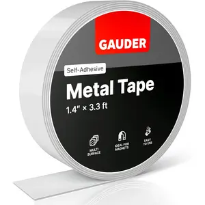 GAUDER Metal Tape Self Adhesive | Ferrous Tape for Magnets | Metallic Steel Strip