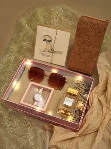 Elegant Fashionable Women's Watch Set, Includes Sunglasses, Scarf, Perfume, Card, Perfect Gift for Her, Daily Wear, Holidays, Back-To-School, Accessories Set