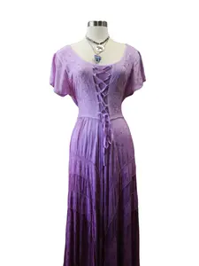 V Neck Tied in Front Flowly Dress - Elegant Design with Flowy Silhouette for Casual & Semi-Formal Events