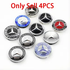 4PCS 60mm Car Wheel Center Hub Cap Car Wheel Badge Styling Accessories Car Decals For Mercedes Benz AMG A/B/C/E/S Class W204 W205 W203 W206 W211 W212 W213 W201 W210 W220 W221 W222 W223 W251 GLC GLK CLA Decal For Cars
