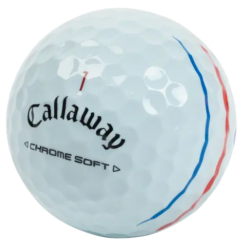 Callaway Chrome Soft Triple Track Golf Balls - 1 Dozen Ball Set with Triple Track Aim Alignment Aid, Alignment Aid Golf Balls