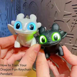 Cute Cartoon Glowing Toothless Boy Car Ornament with Wings, Dashboard Decor, Creative Hanging Accessory for Cars, Backpacks, Hats