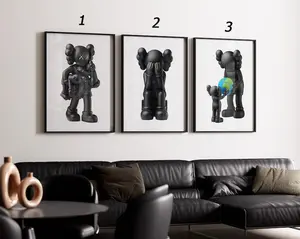 KAWS Poster Set of 3, Printables Minimalist Hypebeast Kaws Figure Poster