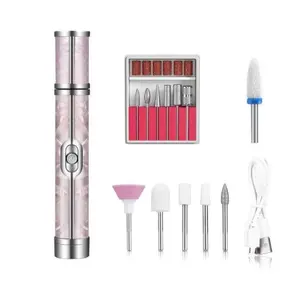 Cordless  Nail Grinder for Thick Toenails, 4 Speed Adjustable Nail Sander, Portable Rechargeable Trimmer for Home Foot Care (Pink) at-home