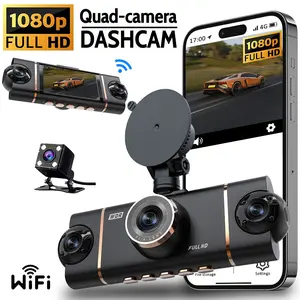 4 Channel Dash Cam WiFi 1080P Full HD, Super Night Vision 8 IR Lights, G-Sensor, Loop Recording, 24/7 Parking Monitor, Multi Rear Camera, Dashcam For Cars