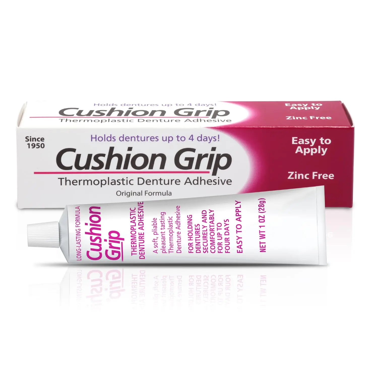 Cushion Grip Thermoplastic Denture Adhesive – Refits & Tightens Loose Dentures - 1 oz