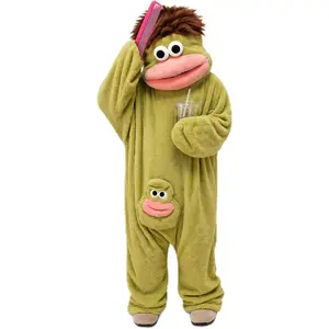 Monster Puppet Costume, Fluffy Full Body Puppet Suit & Baby Monster Fleece Character Suit, For Kids Adults Halloween Parties Skits & Family Events, Interactive Mouth Soft Stretchy Hilarious Crowd-Pleasing