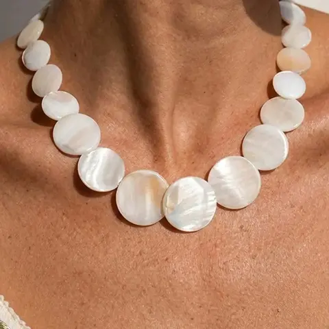 Bohemian Style Summer Beach Natural Shell Necklace Jewelry for Women, Perfect for Street, Party, and Beach, 1pc Elegant Accessory, Boho Jewelry