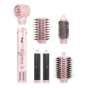 L'ANGE HAIR - TurboStyle All-in-One Air Styling & Drying System | 5-in-1 Attachments with Auto-Wrap Curlers & Volumizing Brush | Fast-Drying Brushless Motor Dryer | Dual Voltage | All Hair Types