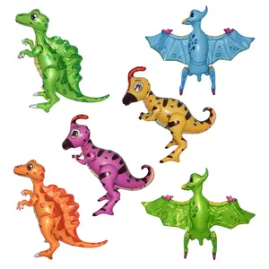 Walking Dinosaur Balloon Set – Jumbo Foil Party Decor (6-Piece Set)