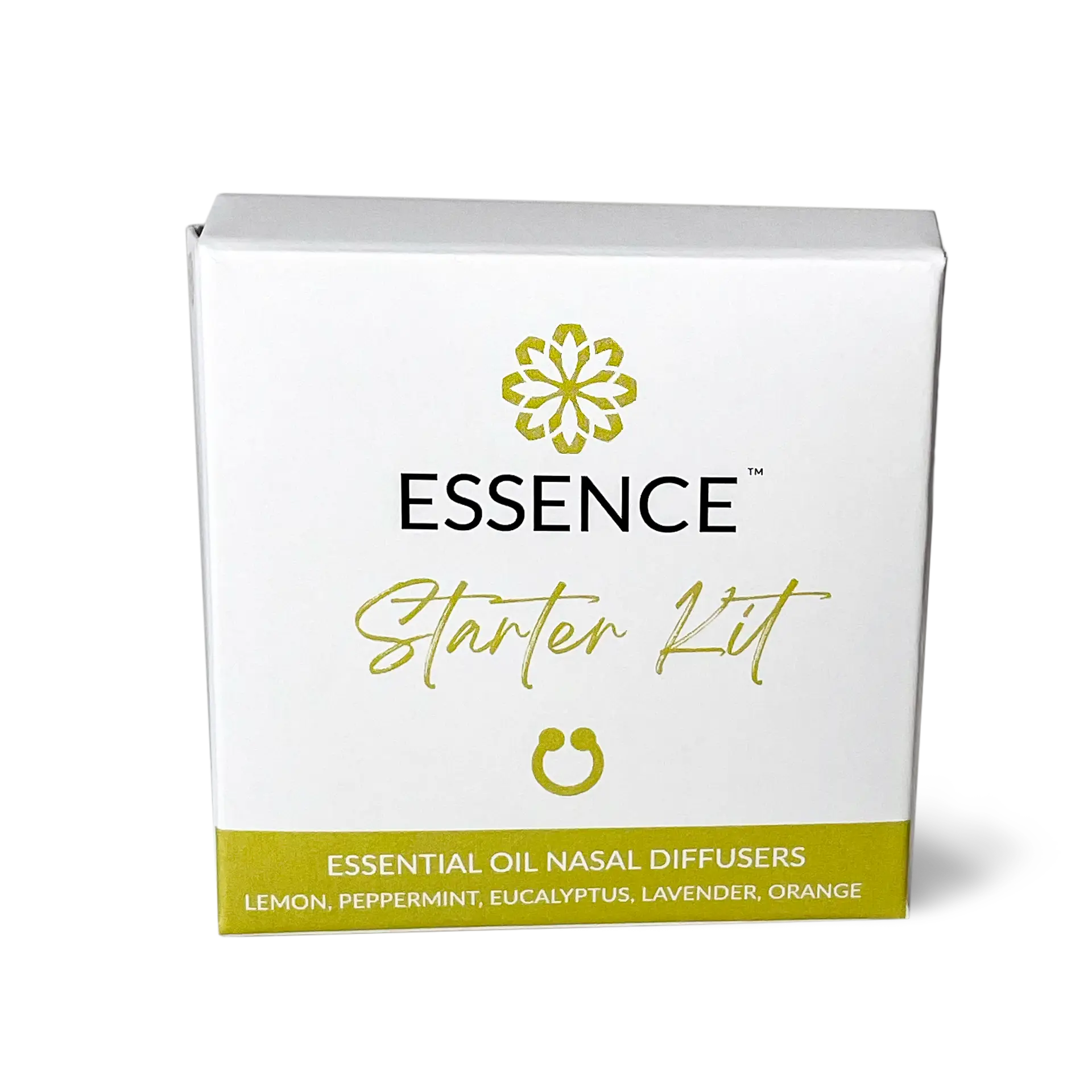 Essence Starter Kit 5 Pack Bundle - Includes Lavender, Peppermint, Orange, Lemon, & Eucalyptus Nasal Diffuser Rings Healthcare Fitness Wellness